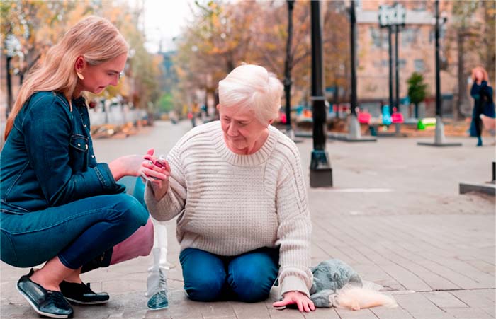 accidente o caída en vía pública